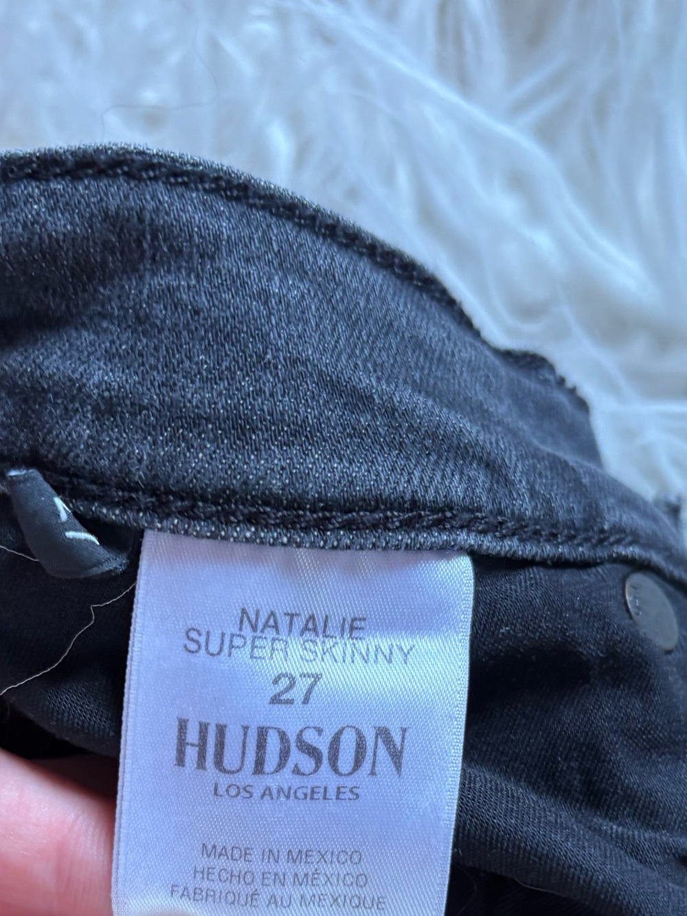 HUDSON Natalie Super Skinny Faded Black Grey Denim Jeans Size 27 - Picture 3 of 5